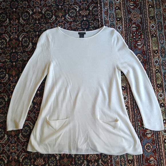 ♦ 3 for $15 Ann Taylor Cream Tunic Top - Picture 1 of 8